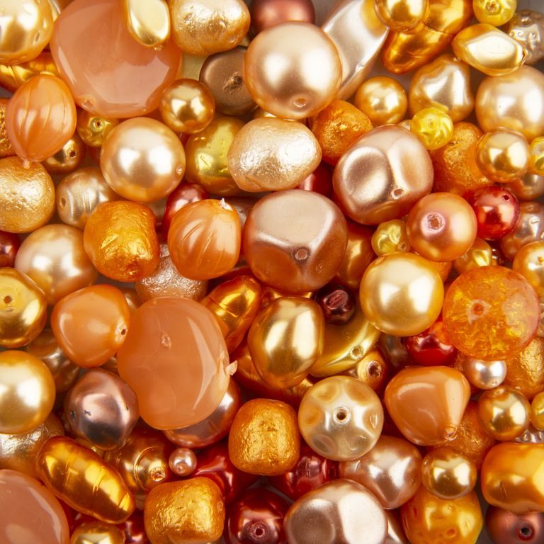 Glass pearls mix orang