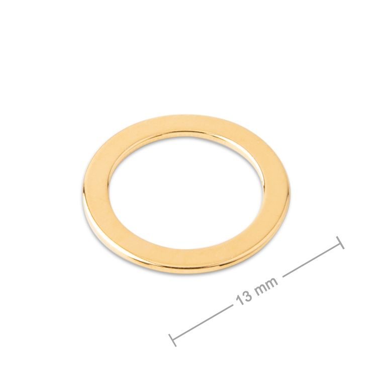 Silver connector ring gold-plated 13mm No.766