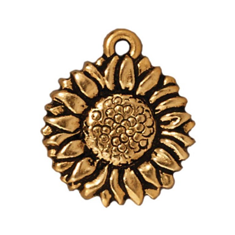 TierraCast pendant Sunflower antique gold