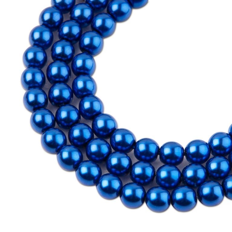 Glass pearls 6mm blue