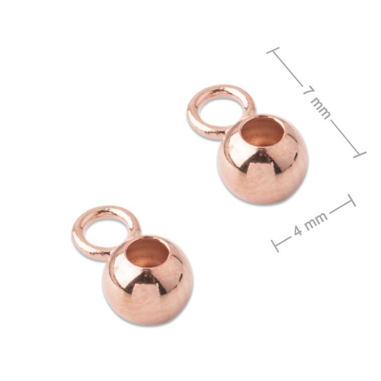 Silver spacer round bead rose gold-plated 7x4mm No.703