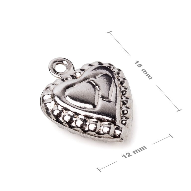 Stainless steel 316L pendant decorated heart