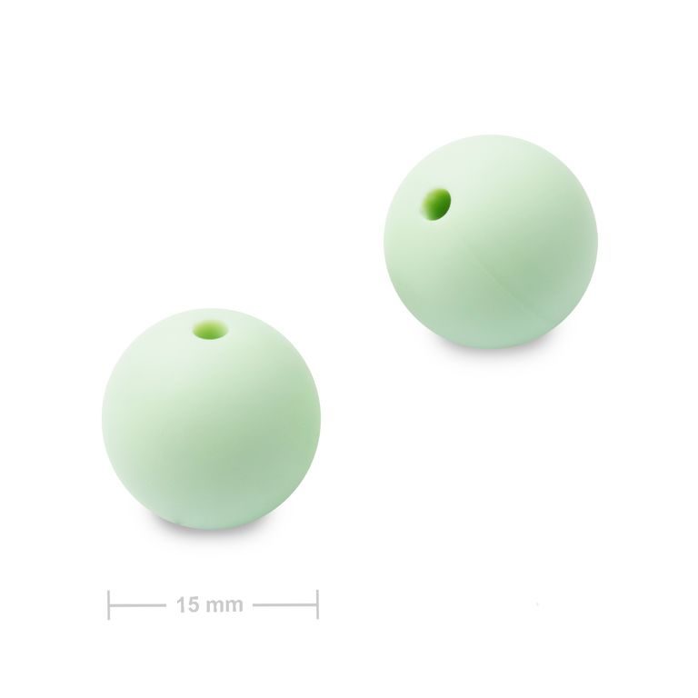 Silicone round beads 15mm Light Sea Green