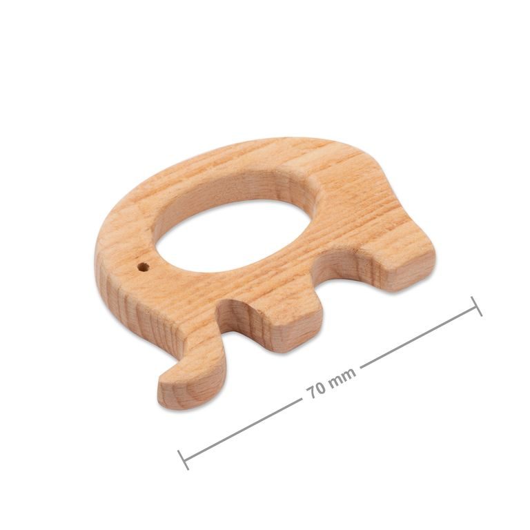 Wooden teether baby elephant 70mm