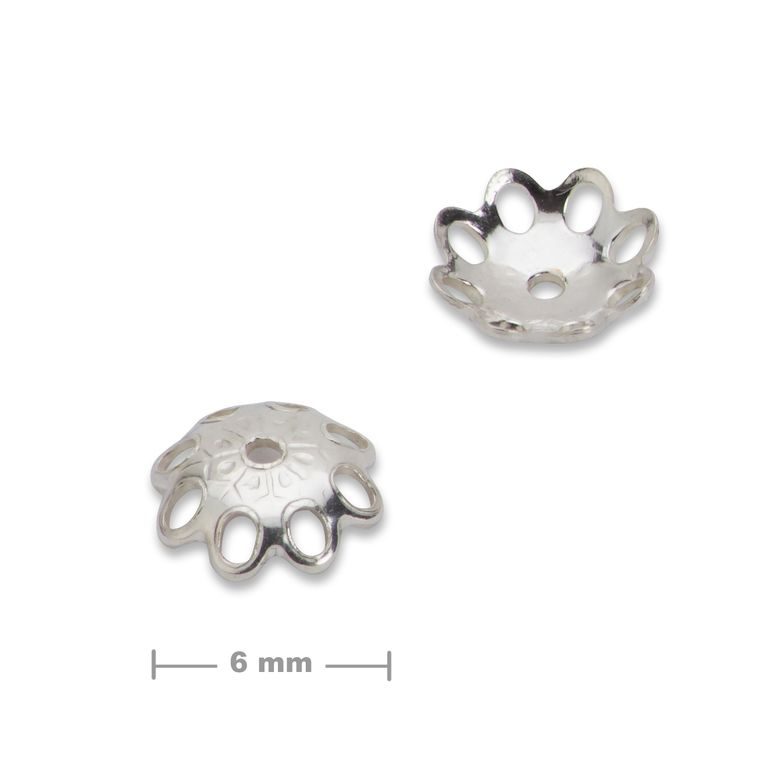 Sterling silver 925 bead cap 6x1mm No.659