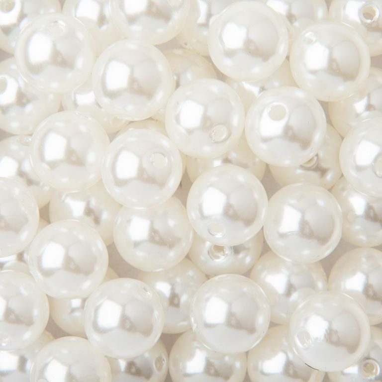 Plastové korálky imitace perel 12mm
