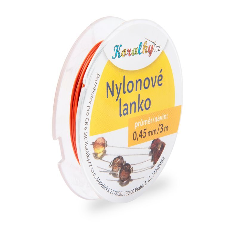 Nylonové lanko 0,45mm/3m pastelově oranžové č.6