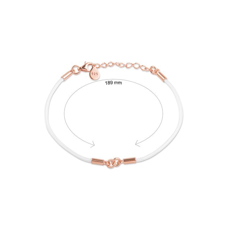 Silver bracelet for a connector white rose gold plated No.1164
