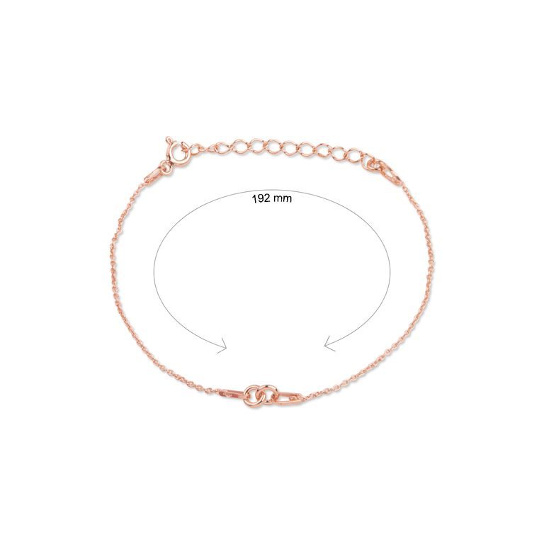 Silver bracelet for a connector rose gold plated No.1158