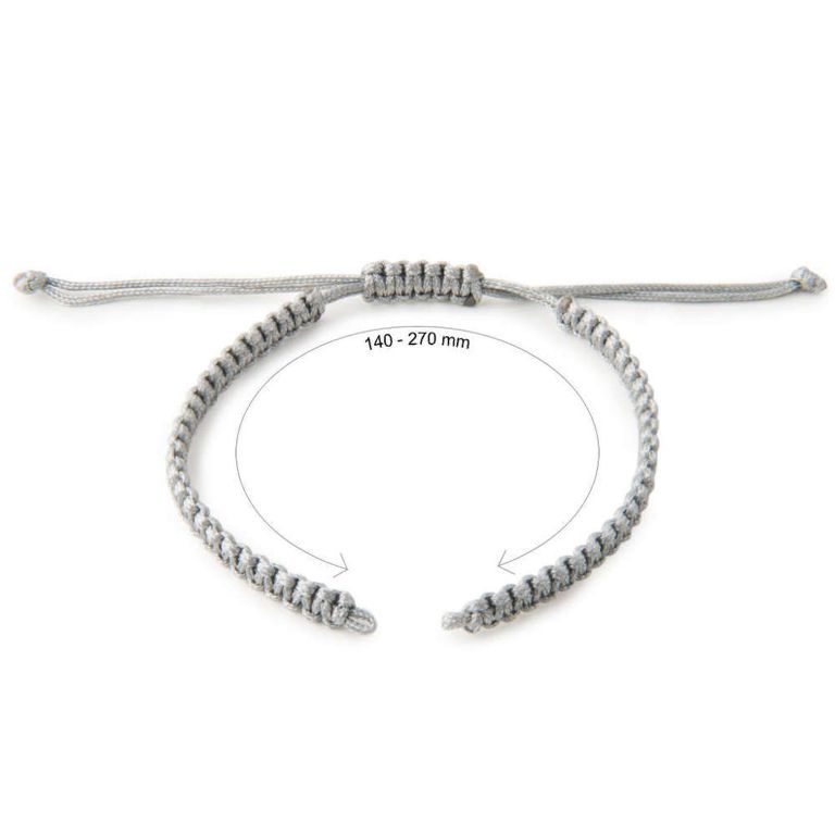 Nylon base for Shamballa bracelets 145mm silver