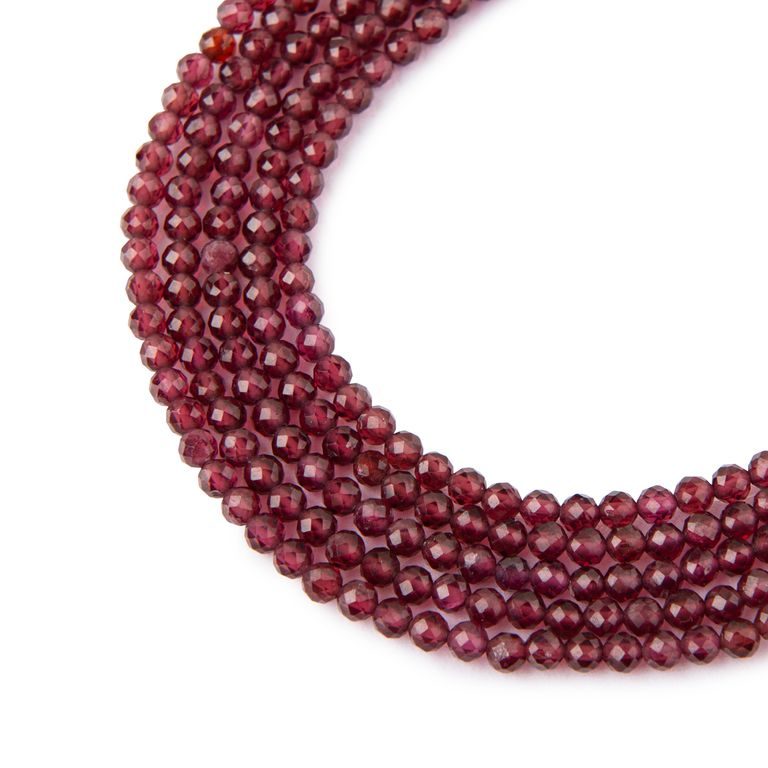 Garnet faceted beads 3mm