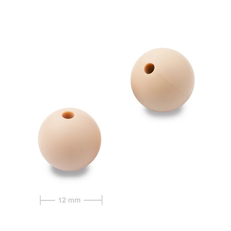 Silicone round beads 12mm Toasted Oatmeal