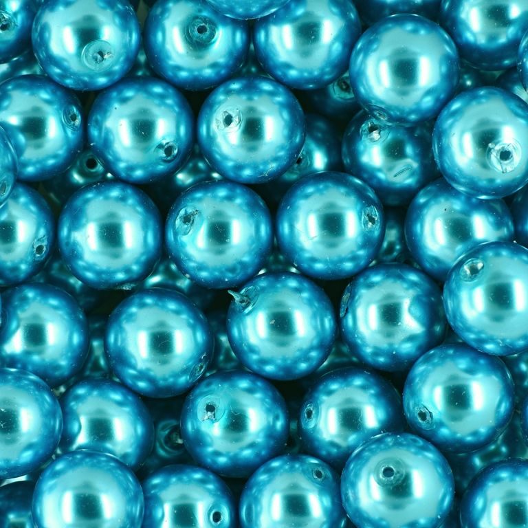 Voskové perličky 12mm tyrkysove