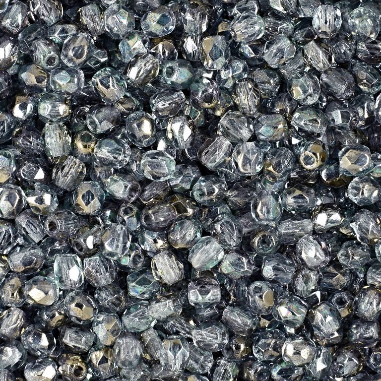 Manumi české broušené korálky 3mm Luster Green Crystal