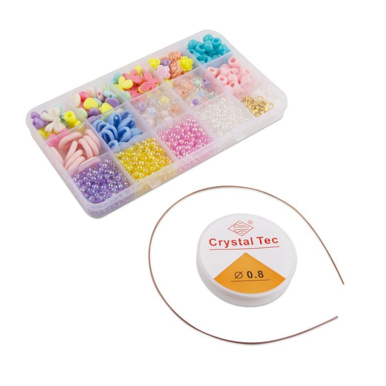 Gift set of coloured acrylic beads