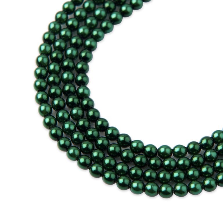 Glass pearls 3mm Emerald