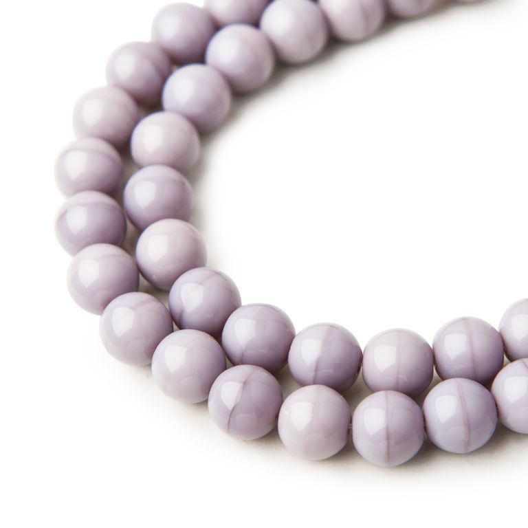 Czech glass pressed round beads Violet Opaque 8mm No.77