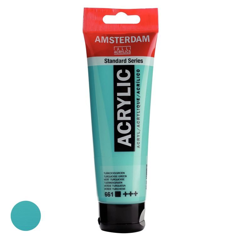 Amsterdam acrylic paint in a tube Standart Series 120 ml 661 Turquoise Green