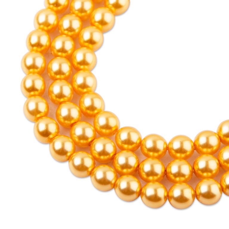 Glass pearls 6mm gold