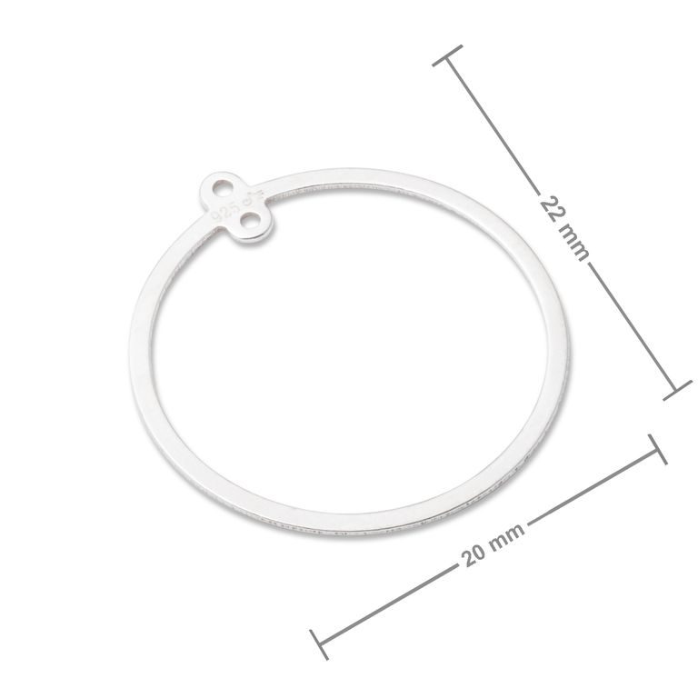 Amoracast náušnicové ramínko kruh 22x20mm stříbrné