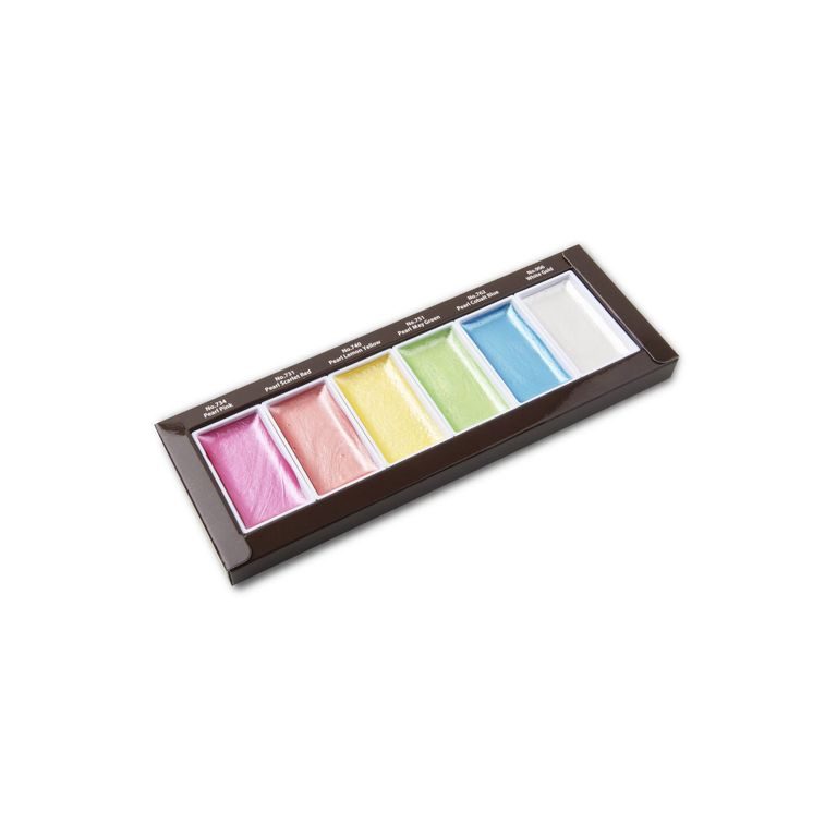 Aquarelle paints Kuretake WS Gansai Tambi Pearl Colors set of 6pcs