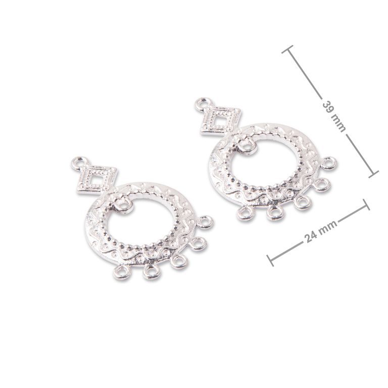 Chandelier earring findings 39x24mm in the colour of silver