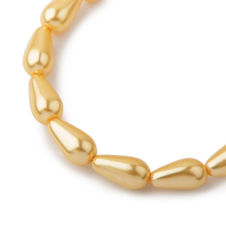 Glass pearls 15x8mm gold