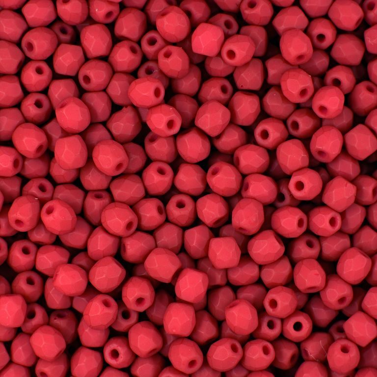 Manumi české broušené korálky 3mm Neon Red