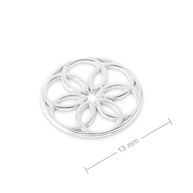 Silver connector rosette 13mm No.782