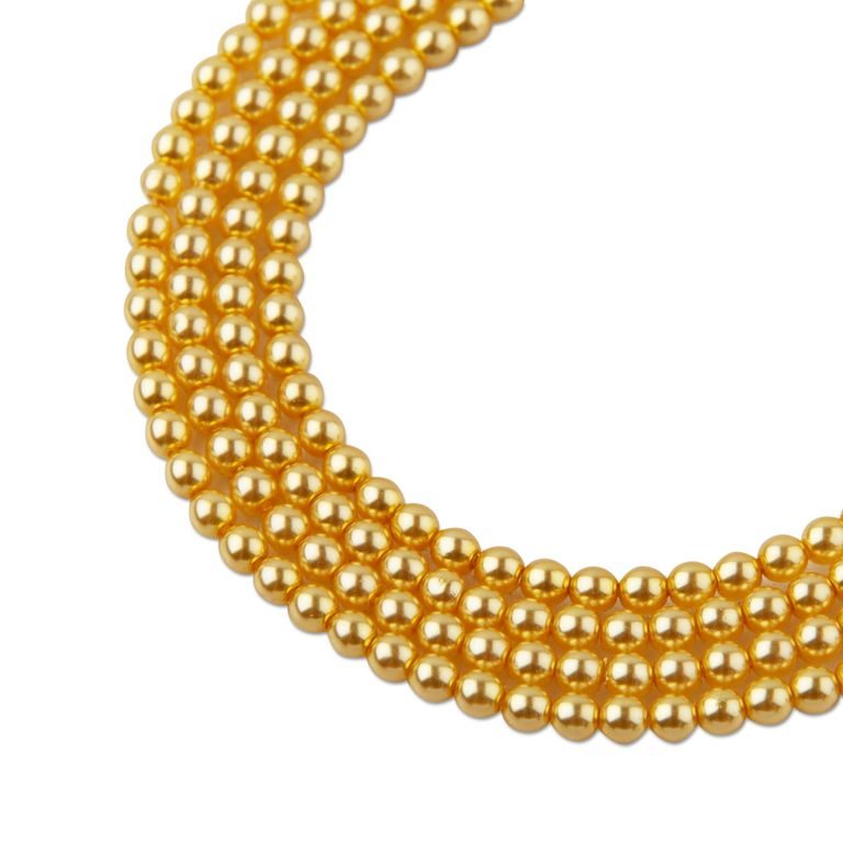 Glass pearls 3mm gold