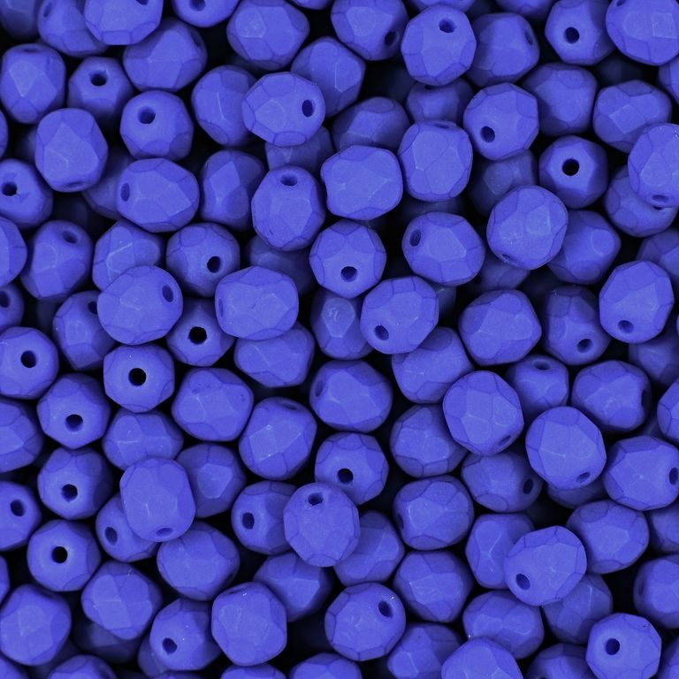 Manumi české broušené korálky 4mm Neon Ocean Blue