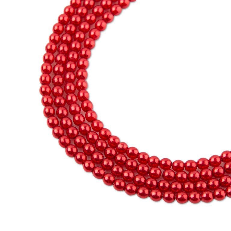 Glass pearls 3mm red