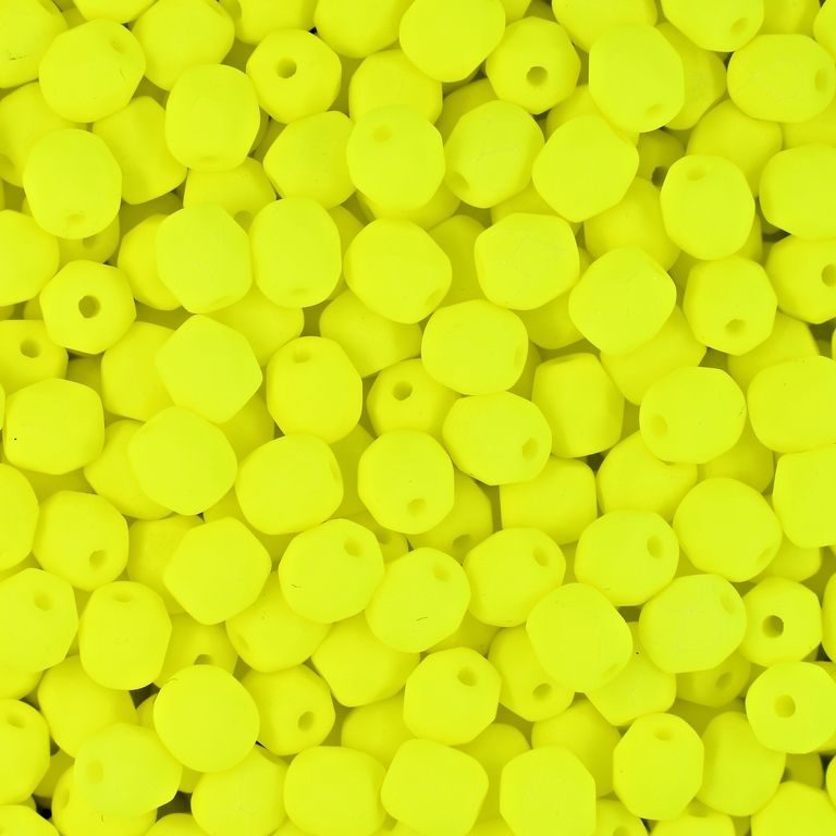 Manumi české broušené korálky 4mm Neon Yellow