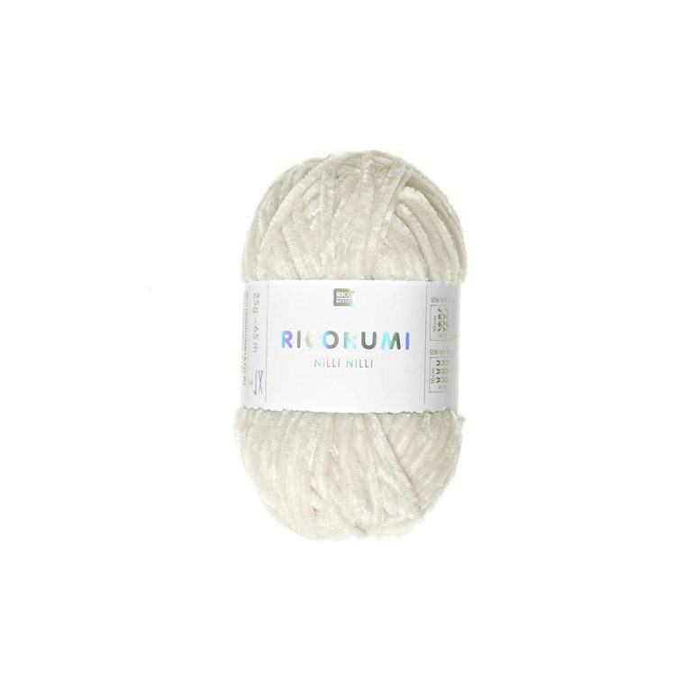 Chenille yarn Ricorumi Nilli Nilli colour shade 002 cream
