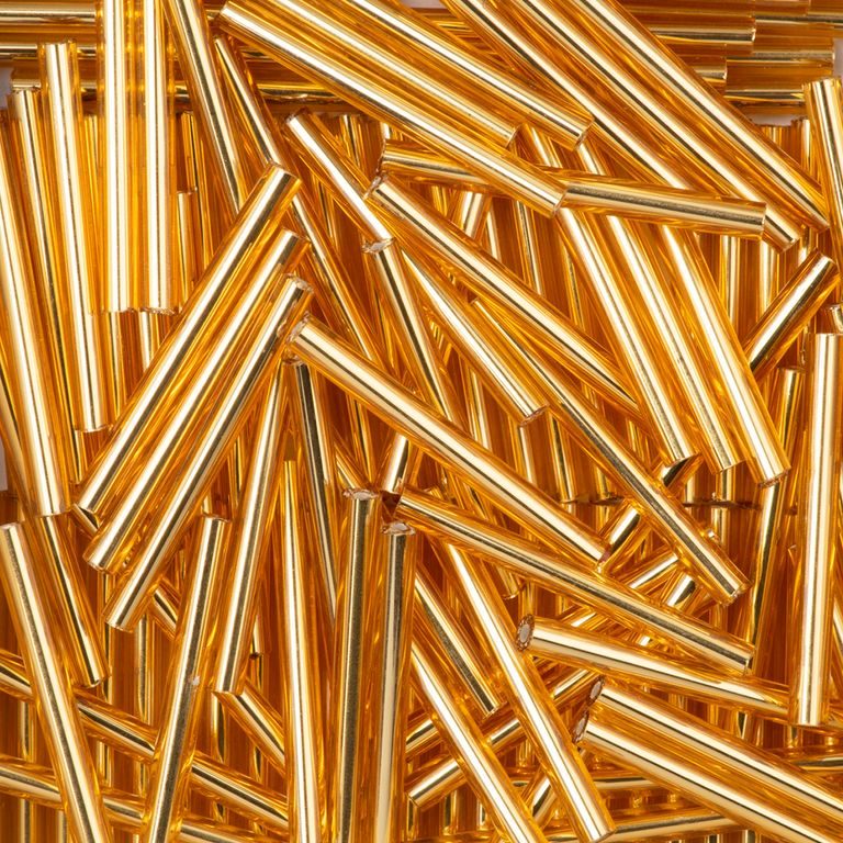 Skleněné trubičky rovné 25mm zlaté