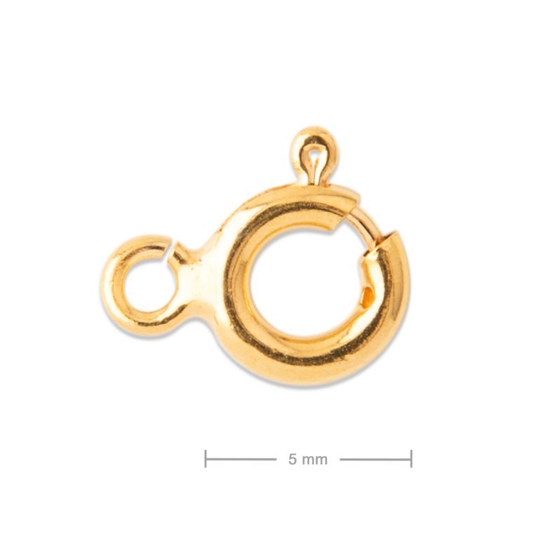 Silver spring ring gold-plated flat loop 5mm No.911