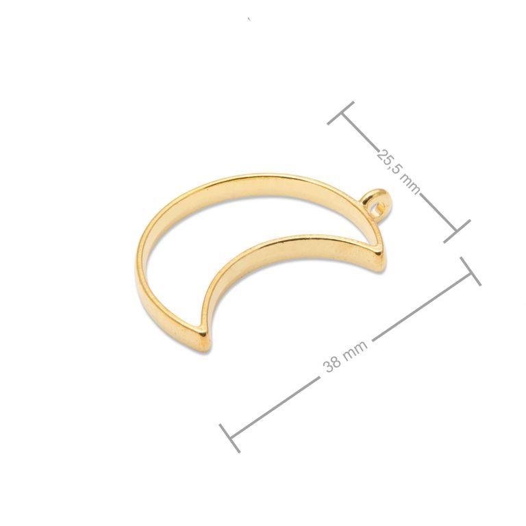 Frame for casting crystal resin crescent 38x26mm in the colour of gold