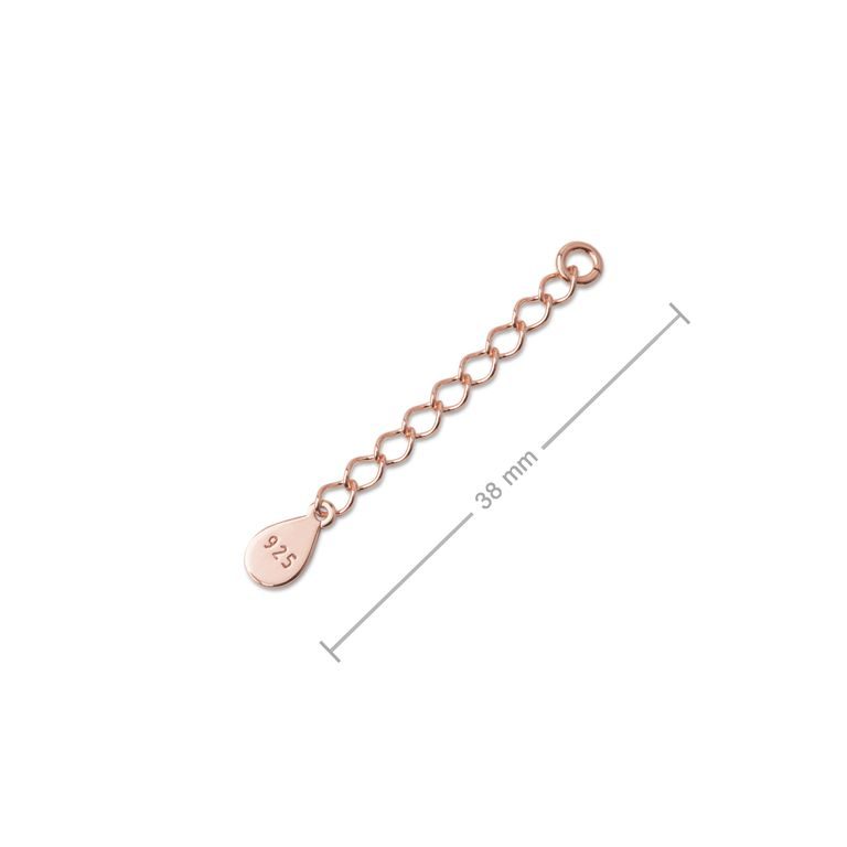 Silver extension chain rose gold-plated 38mm No.906