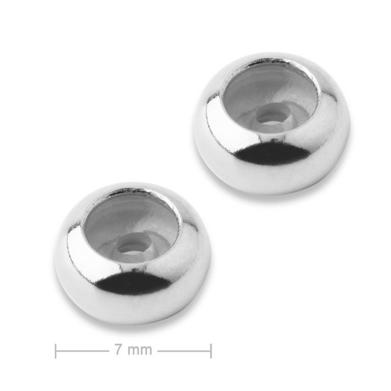 Silver stopper with silicone 7x1.5mm No.726