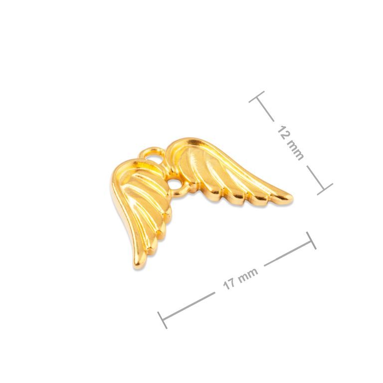 Manumi connector angel wings 17x12mm gold-plated
