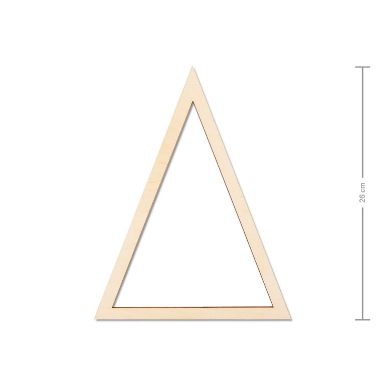 Drevený výrez trojuholník 26cm