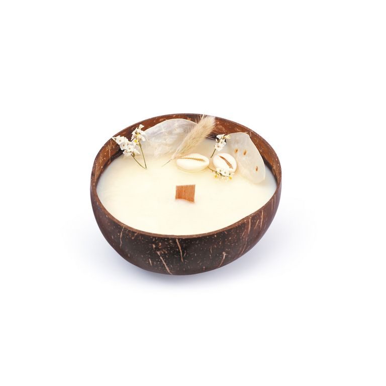 Kreativní sada na výrobu svíčky v misce z kokosového ořechu