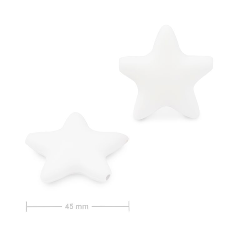 Silicone beads star 45x45mm Snow White