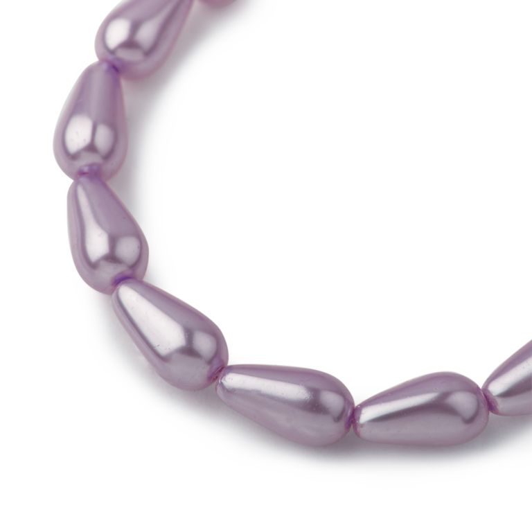 Glass pearls 15x8mm purple