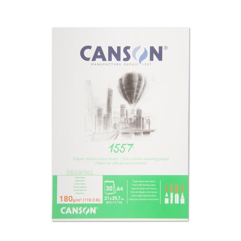 Canson sketch pad 1557 30 sheets A4 180 g/m² glued