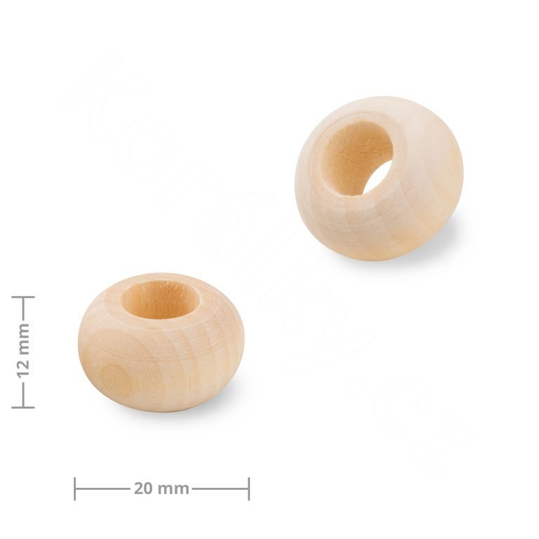 Wooden beads rondelles with large whole 20x12mm