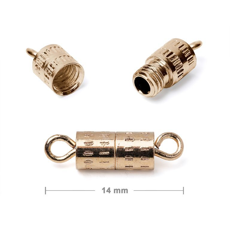 Screw clasp 14mm in the colour of gold
