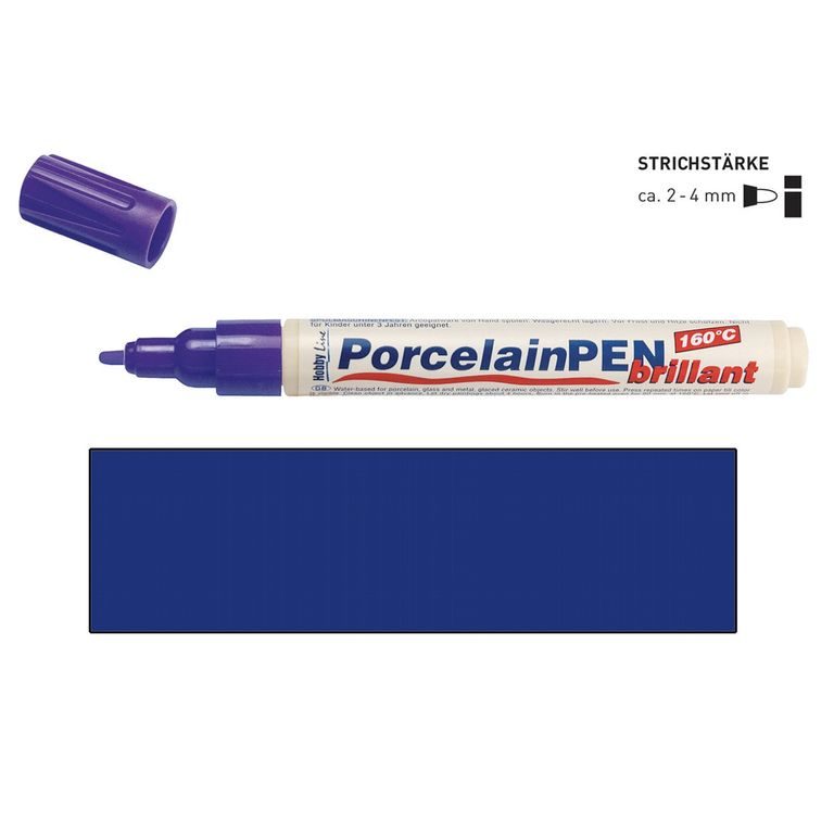 Porcelain and glass pen KREUL BRILLANT royal blue