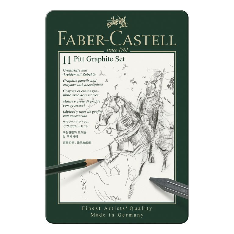 Faber-Castell sada grafitových tužek Pitt Monochrome v plechové krabičce 11ks