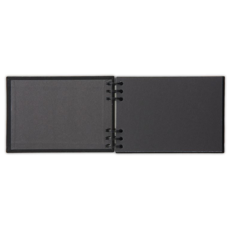 Scrapbookový krúžkový blok na šírku 24 listov A6 v čiernej farbe 300g/m²